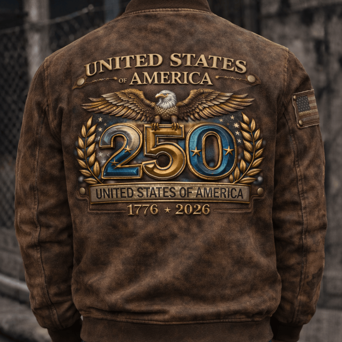 United States 250th Anniversary 1776-2026 Bomber Jacket, Patriotic USA 250 Years Independence Day, American Eagle Vintage Style Gift For Him