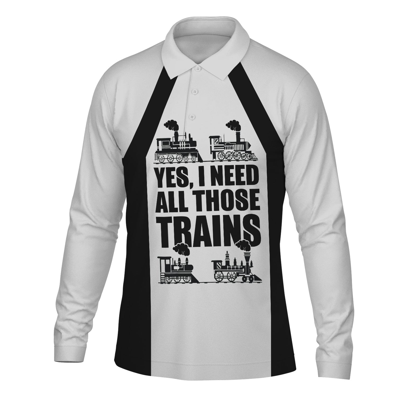 Railspirit Custom Name Bessemer And Lake Erie Railroad Long Sleeve Polo Shirt Yes I Need All Those Train Printed Shirt