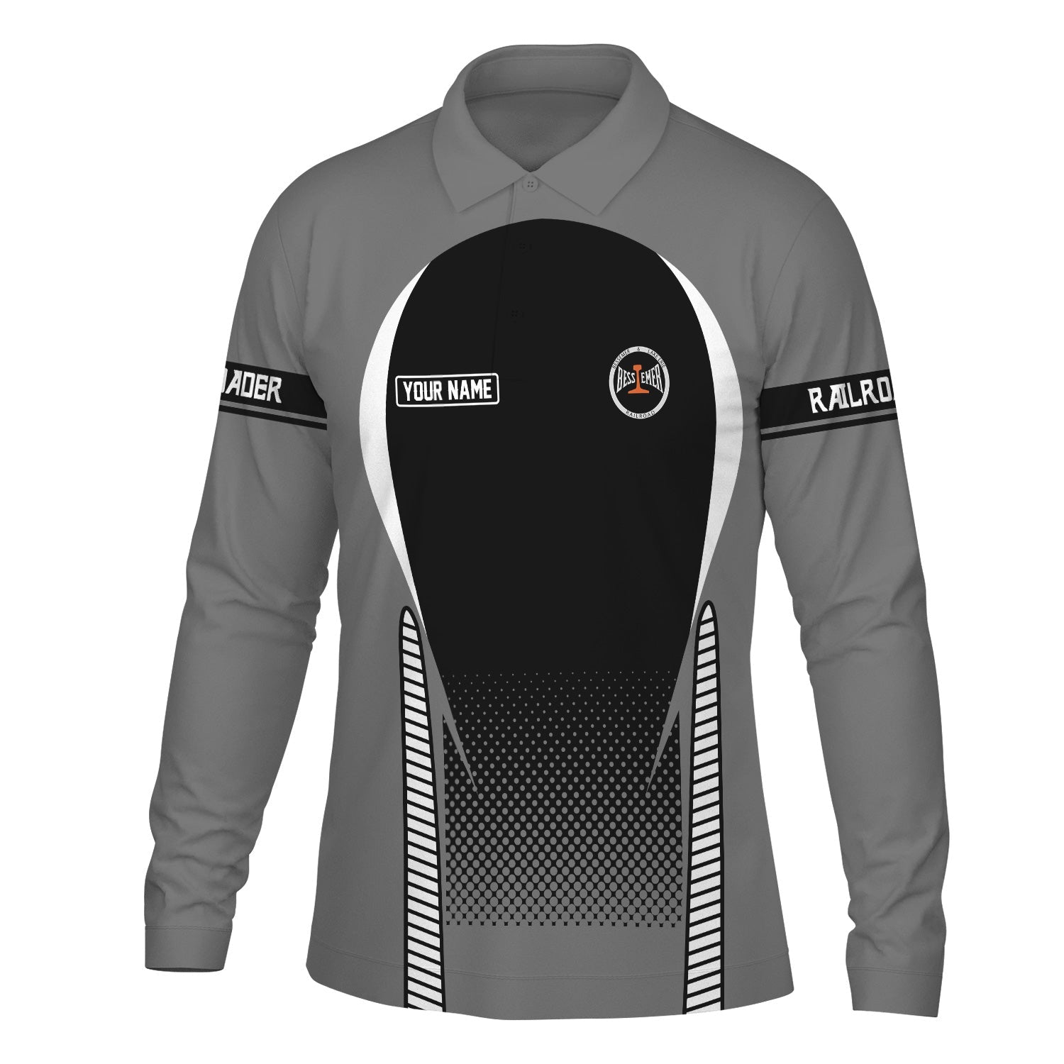 Railspirit Personalized Bessemer And Lake Erie Railroad Long Sleeve Polo Shirt Train Long Sleeve Polo Shirt Gift Idea For Train Lover