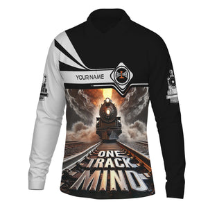 Railspirit Personalized Bessemer And Lake Erie Railroad Long Sleeve Polo Shirt One Track Mind Train Printed Shirt