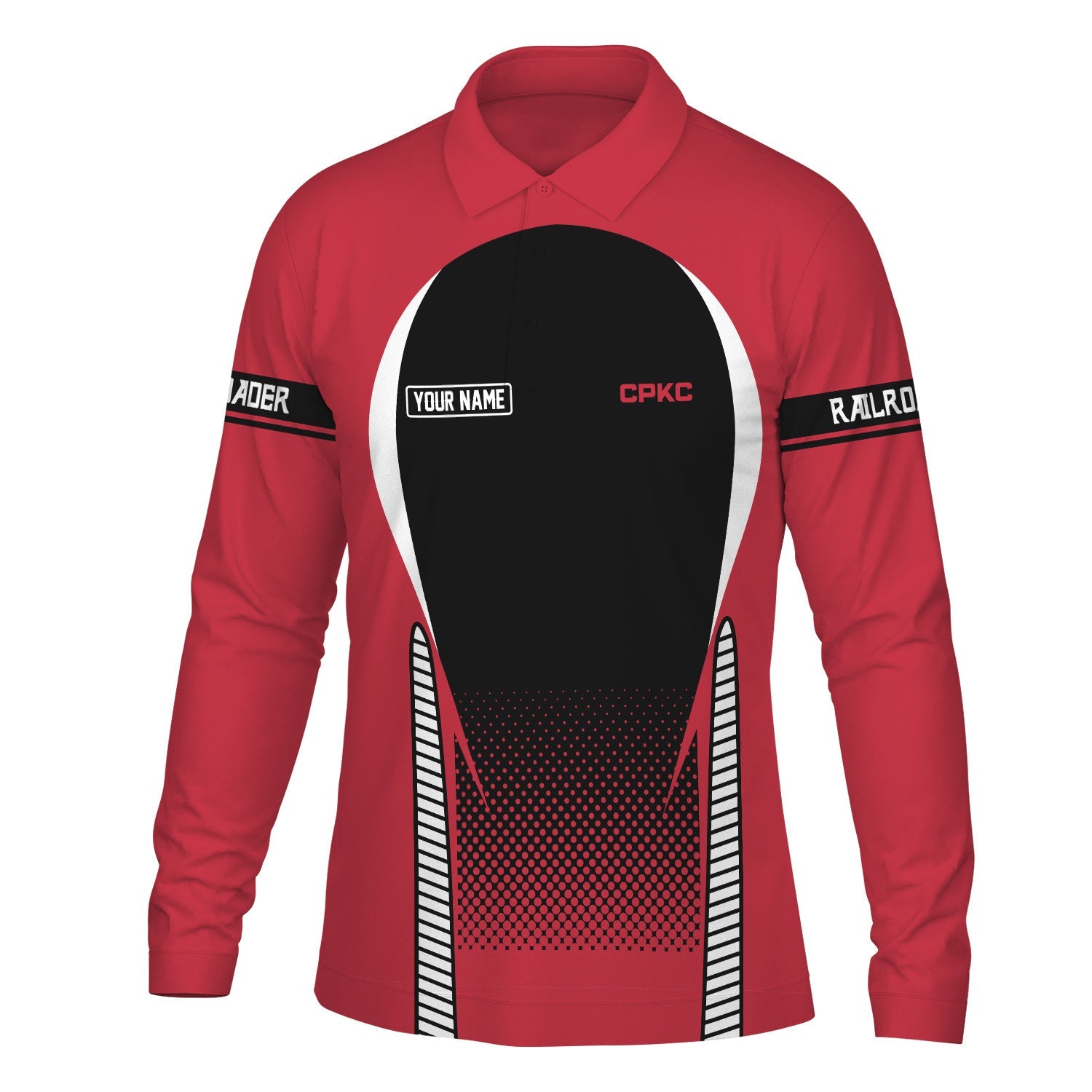 Railspirit Personalized Canadian Pacific Kansas City Long Sleeve Polo Shirt CPKC Train Long Sleeve Polo Shirt Gift Idea For Train Lover