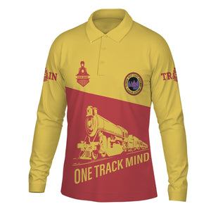 Railspirit Custom Name Florida East Coast Railway Long Sleeve Polo Shirt One Track Mind Printed Shirt