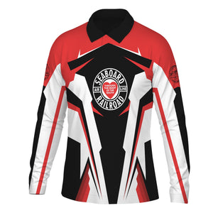 Railspirit Personalized Seaboard Air Line Railroad Long Sleeve Polo Shirt Strong Line Train Long Sleeve Polo Shirt Gift Idea For Train Lover