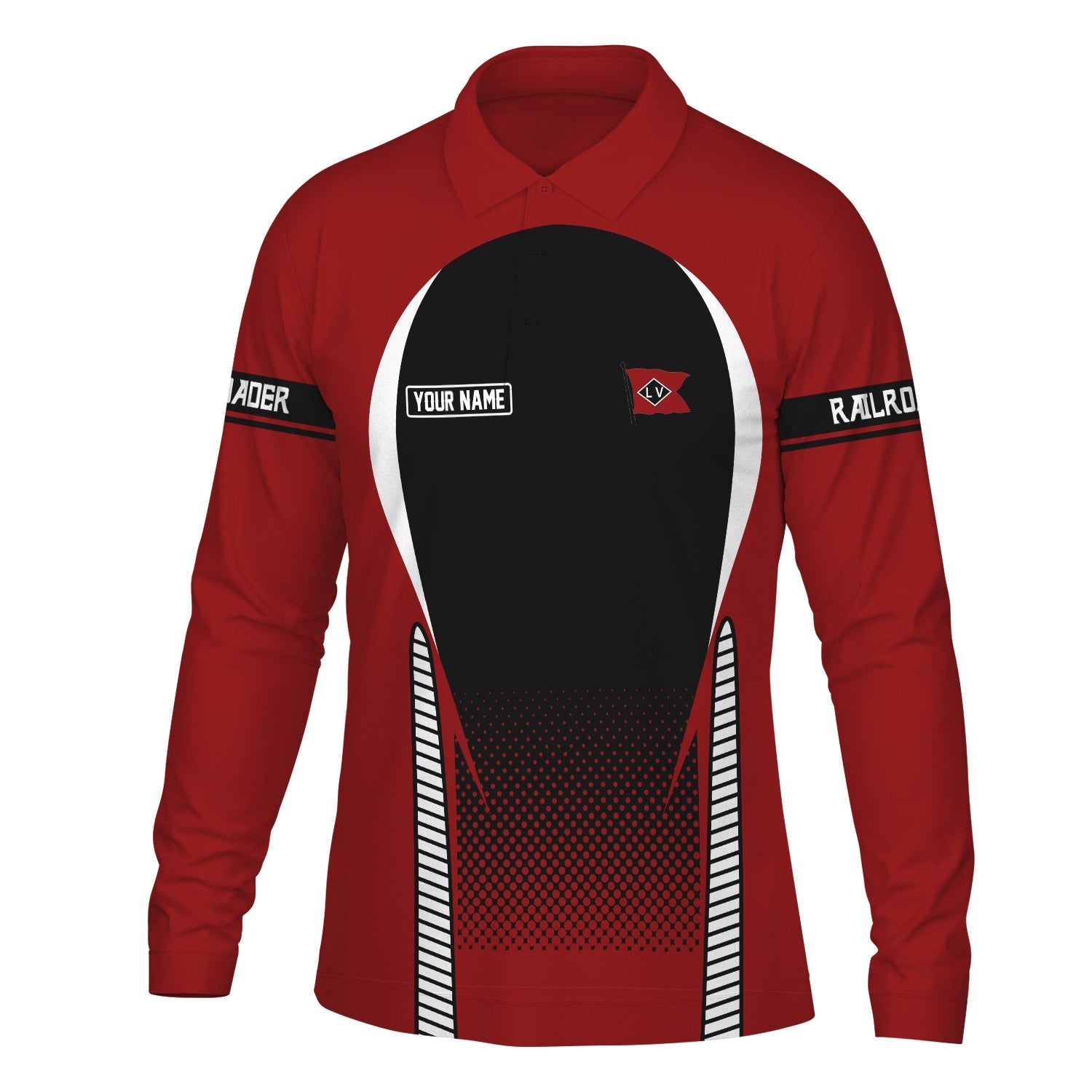 Railspirit Personalized Lehigh Valley Railroad Long Sleeve Polo Shirt Train Long Sleeve Polo Shirt Gift Idea For Train Lover