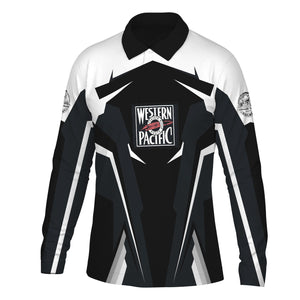 Railspirit Personalized Western Pacific Railroad Long Sleeve Polo Shirt Strong Line Train Long Sleeve Polo Shirt Gift Idea For Train Lover