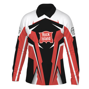 Railspirit Personalized Chicago, Rock Island and Pacific Railroad Long Sleeve Polo Shirt Rock Island Railroad Strong Line Train Long Sleeve Polo Shirt Gift Idea For Train Lover