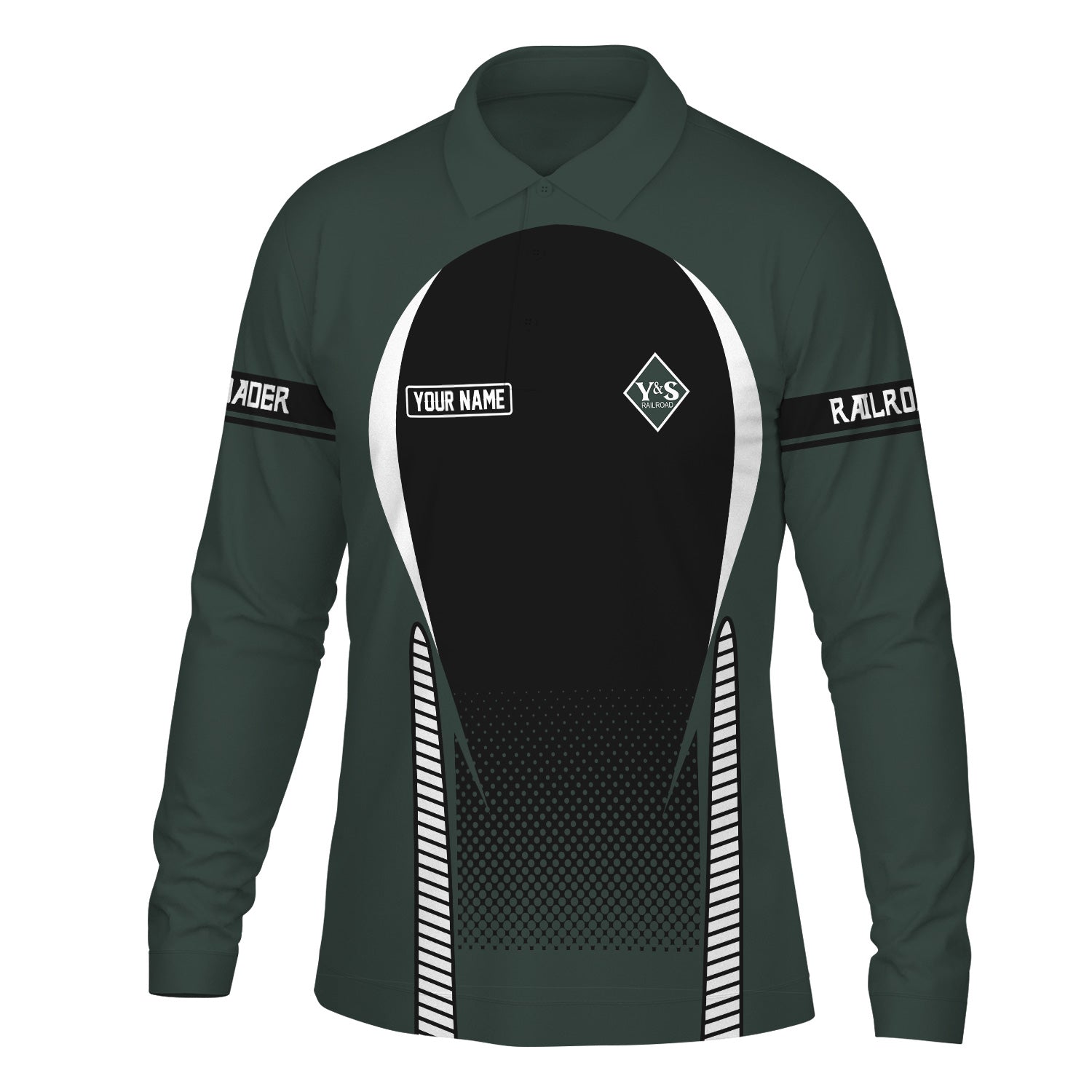 Railspirit Personalized Youngstown & Southern Railroad Long Sleeve Polo Shirt Train Long Sleeve Polo Shirt Gift Idea For Train Lover