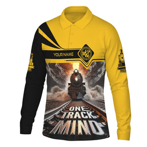 Railspirit Personalized Richmond, Fredericksburg And Potomac Railroad Long Sleeve Polo Shirt One Track Mind Train Printed Shirt