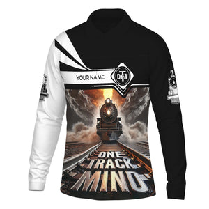 Railspirit Personalized Detroit Toledo And Ironton Railroad Long Sleeve Polo Shirt One Track Mind Train Printed Shirt