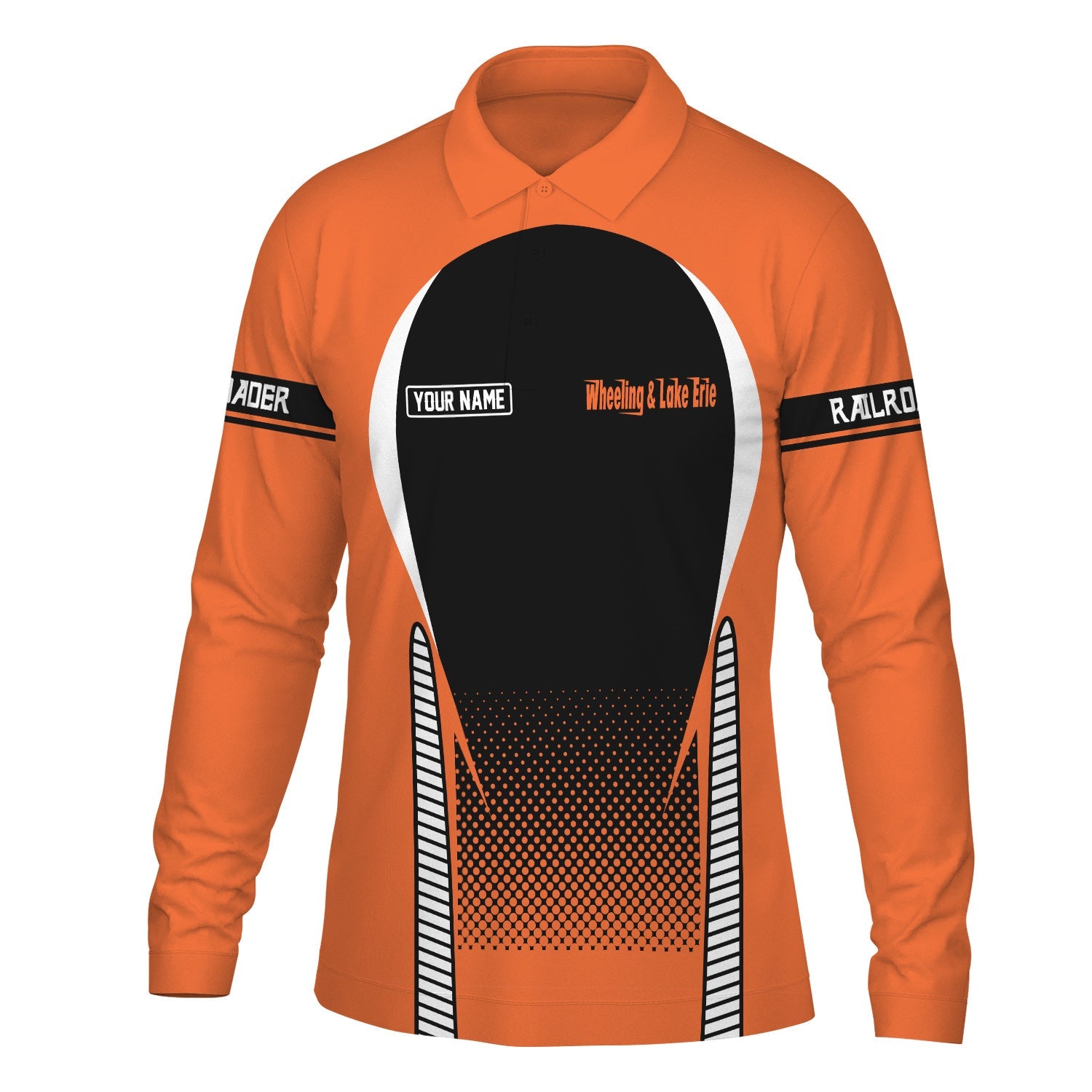 Railspirit Personalized Wheeling And Lake Erie Railroad Long Sleeve Polo Shirt Train Long Sleeve Polo Shirt Gift Idea For Train Lover