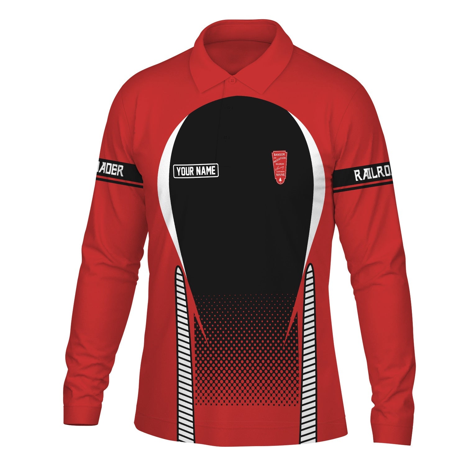 Railspirit Personalized Bangor And Aroostook Railroad Long Sleeve Polo Shirt Train Long Sleeve Polo Shirt Gift Idea For Train Lover