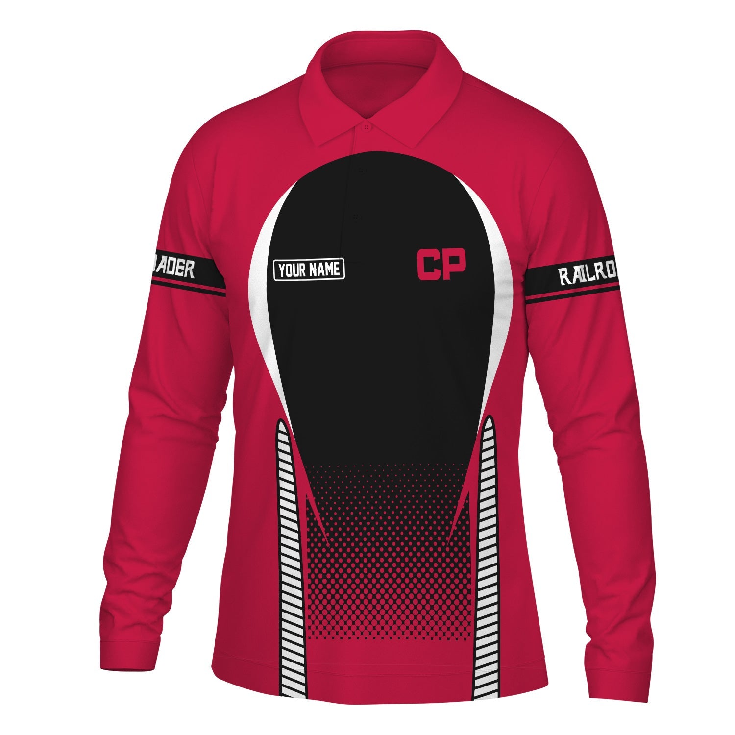 Railspirit Personalized Canadian Pacific Railroad Long Sleeve Polo Shirt Train Long Sleeve Polo Shirt Gift Idea For Train Lover