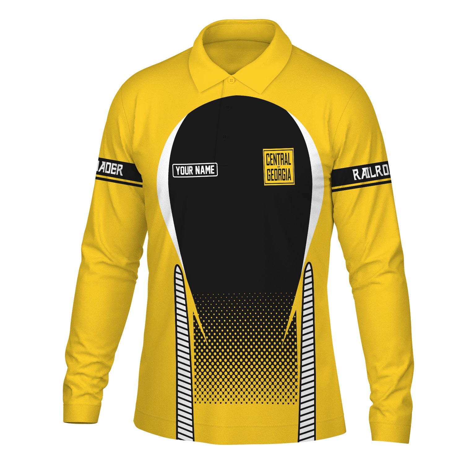 Railspirit Personalized Central of Georgia Railway Long Sleeve Polo Shirt Train Long Sleeve Polo Shirt Gift Idea For Train Lover