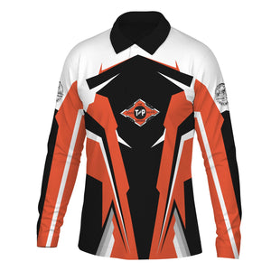 Railspirit Personalized Texas and Pacific Railway Long Sleeve Polo Shirt Strong Line Train Long Sleeve Polo Shirt Gift Idea For Train Lover