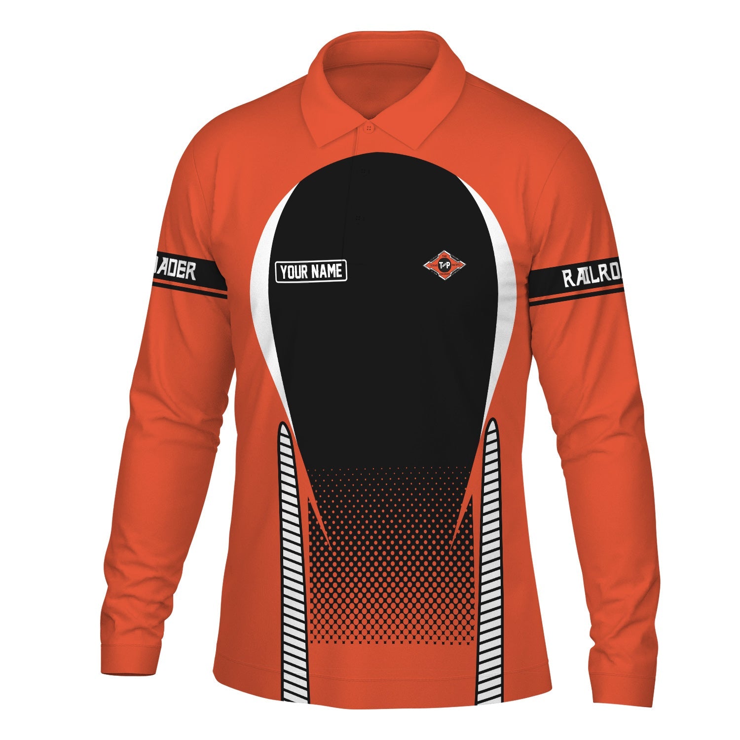 Railspirit Personalized Texas and Pacific Railway Long Sleeve Polo Shirt Train Long Sleeve Polo Shirt Gift Idea For Train Lover