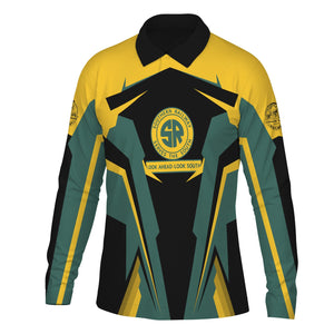 Railspirit Personalized Southern Railway U.S Long Sleeve Polo Shirt SOU Strong Line Train Long Sleeve Polo Shirt Gift Idea For Train Lover