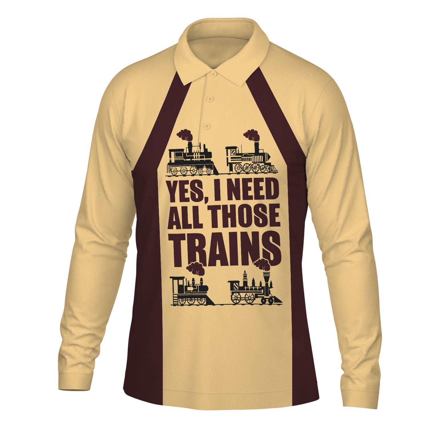 Railspirit Custom Name London, Midland and Scottish Railway Long Sleeve Polo Shirt Yes I Need All Those Train Printed Shirt