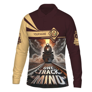 Railspirit Personalized London, Midland and Scottish Railway Long Sleeve Polo Shirt One Track Mind Train Printed Shirt