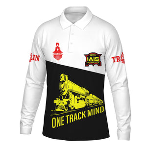 Railspirit Custom Name Iowa Interstate Railroad Long Sleeve Polo Shirt One Track Mind IAIS Printed Shirt