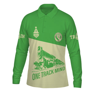 Railspirit Custom Name Virginia & Truckee Railroad Long Sleeve Polo Shirt One Track Mind Printed Shirt