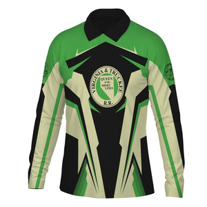 Railspirit Personalized Virginia & Truckee Railroad Long Sleeve Polo Shirt Strong Line Train Long Sleeve Polo Shirt Gift Idea For Train Lover