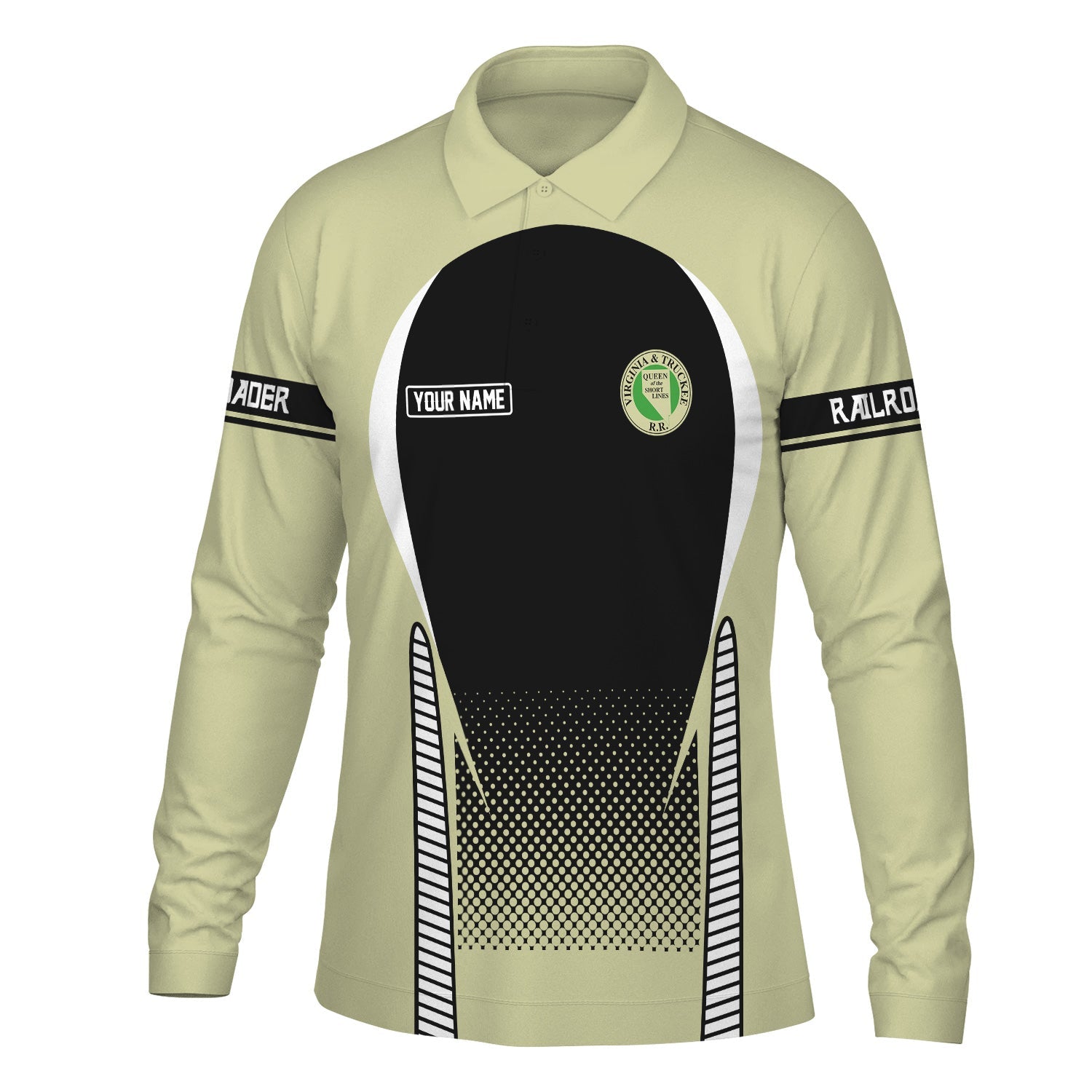 Railspirit Personalized Virginia & Truckee Railroad Long Sleeve Polo Shirt Train Long Sleeve Polo Shirt Gift Idea For Train Lover