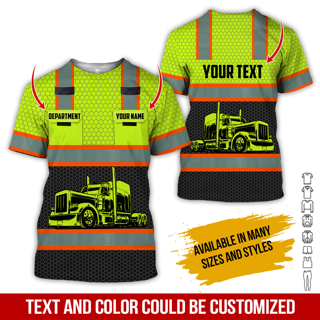 Custom Name Semi Truck Uniform Clothes, Printed Pocket, Personalized Gear