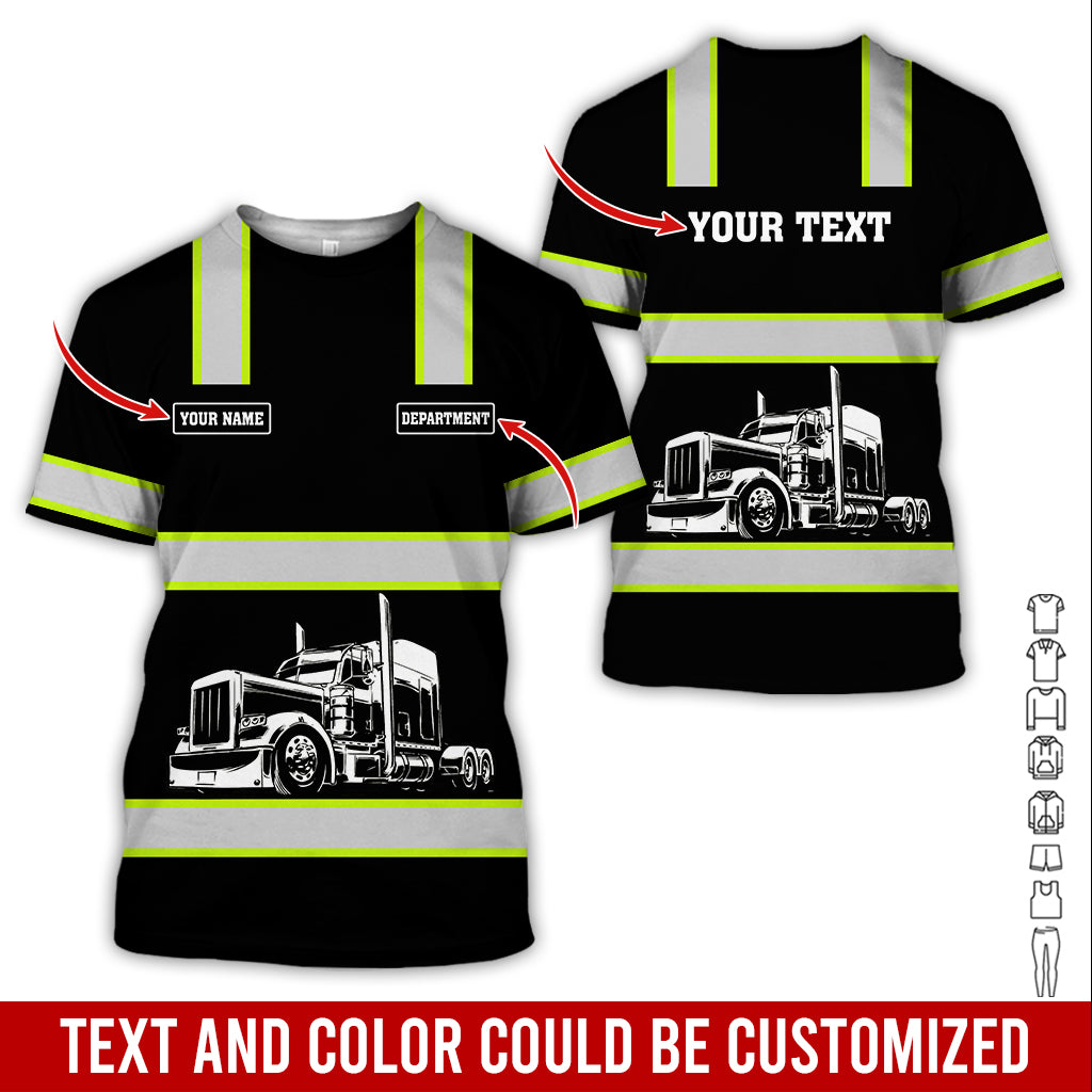 Customized Name Trucker Uniform 3D Printed Clothes, Personalized Driver Apparel