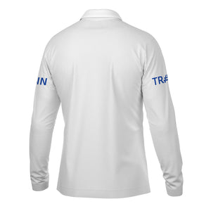 Railspirit Custom Name Long Island Railroad Long Sleeve Polo Shirt Railroad Crossing Sign Printed Shirt