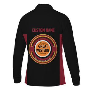 Railspirit Custom Name Chicago Great Western Railroad Long Sleeve Polo Shirt Yes I Need All Those Train Printed Shirt