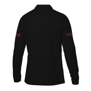 Railspirit Custom Name Chicago Great Western Railroad Long Sleeve Polo Shirt Railroad Crossing Sign Printed Shirt