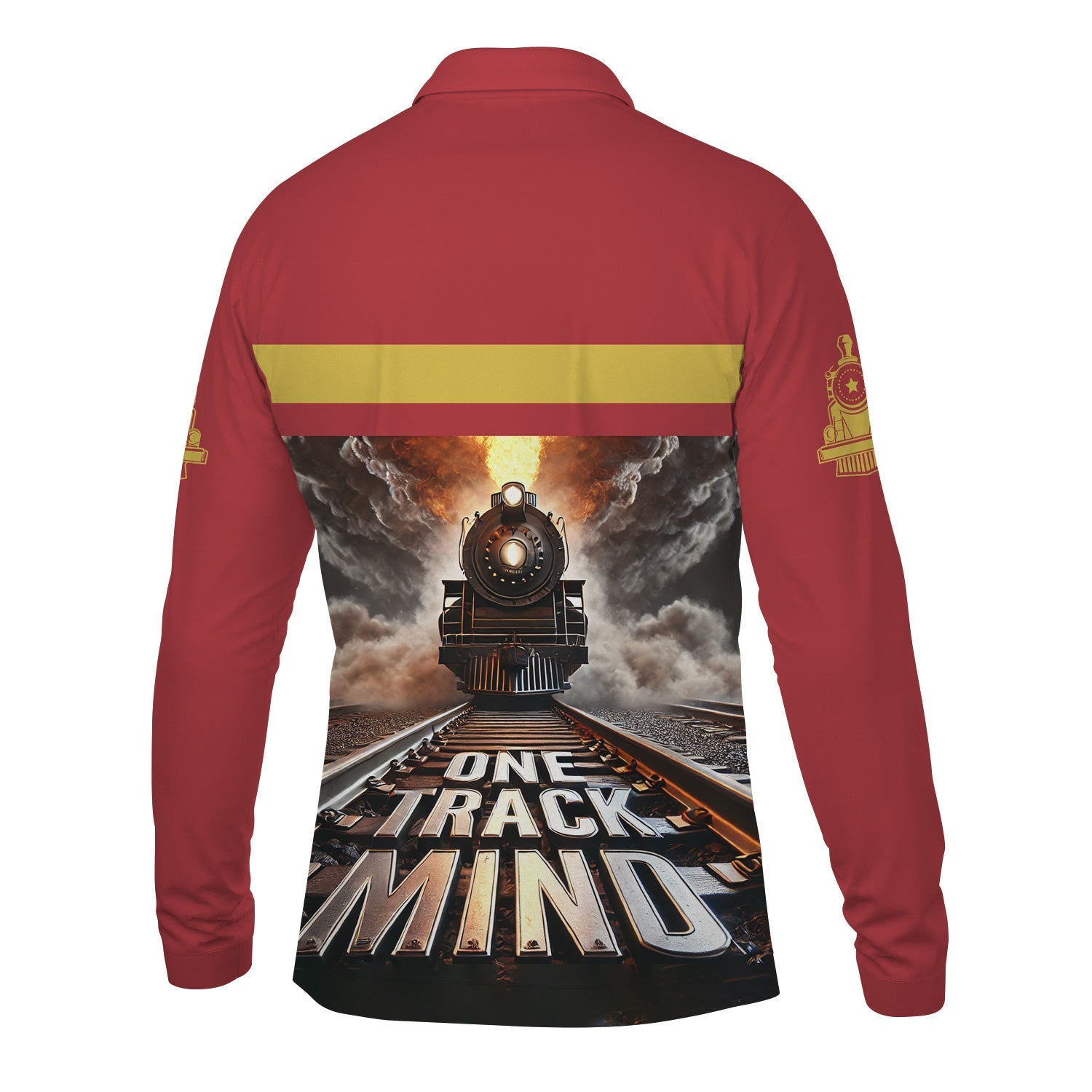 Railspirit Personalized Florida East Coast Railway Long Sleeve Polo Shirt One Track Mind Train Printed Shirt