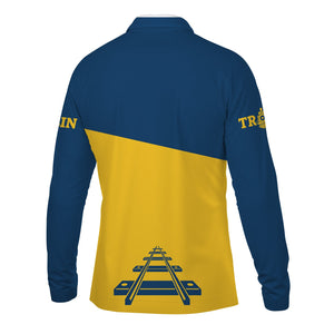 Railspirit Custom Name Alaska Railroad Long Sleeve Polo Shirt One Track Mind Printed Shirt