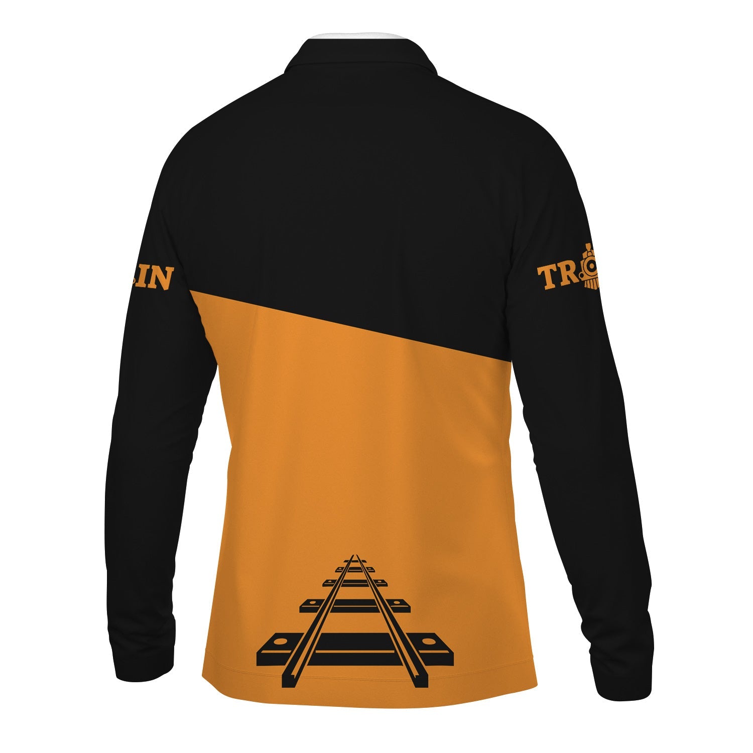 Railspirit Custom Name Genesee & Wyoming Inc. Railroad Long Sleeve Polo Shirt One Track Mind Printed Shirt