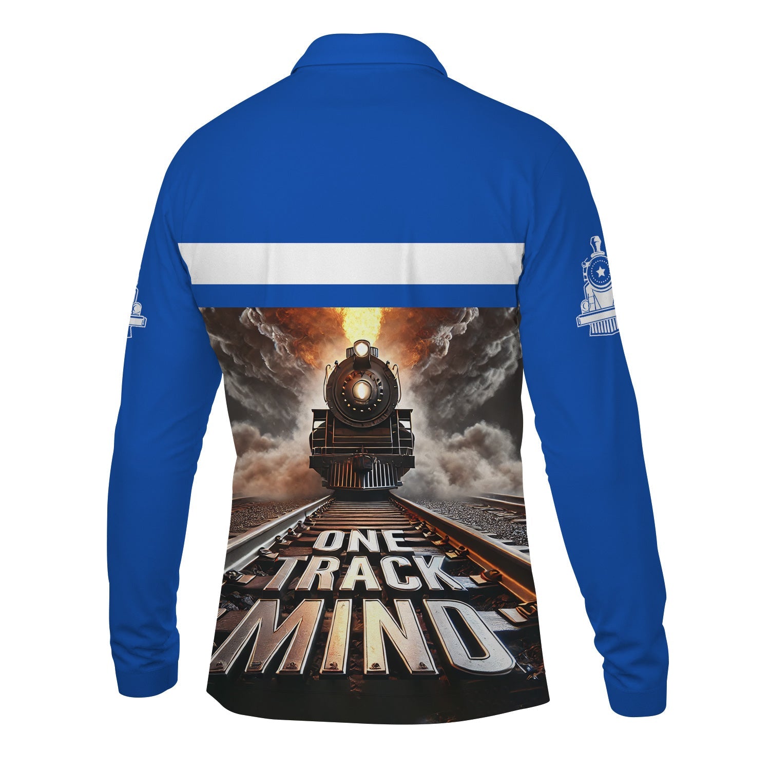 Railspirit Personalized Conrail Railroad Long Sleeve Polo Shirt One Track Mind Train Printed Shirt