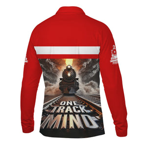 Railspirit Personalized Pennsylvania Railroad Long Sleeve Polo Shirt One Track Mind Train Printed Shirt