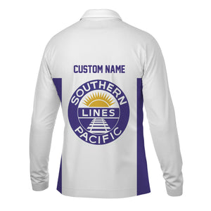 Railspirit Custom Name Southern Pacific Railroad Long Sleeve Polo Shirt Yes I Need All Those Train Printed Shirt