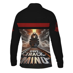 Railspirit Personalized Great Northern Railway Long Sleeve Polo Shirt One Track Mind GNR Train Printed Shirt