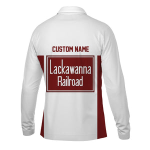 Railspirit Custom Name Delaware, Lackawanna and Western Railroad Long Sleeve Polo Shirt Yes I Need All Those Train DL&W Printed Shirt