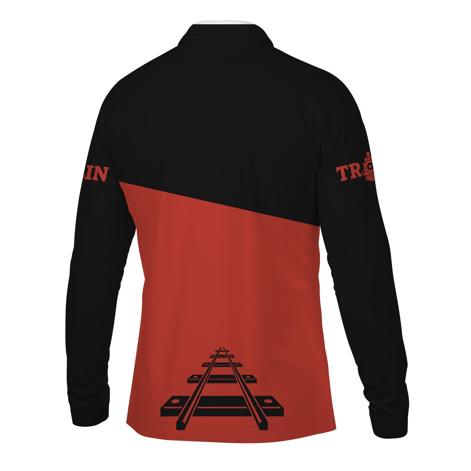 Railspirit Custom Name Chicago and North Western Railway Long Sleeve Polo Shirt One Track Mind Printed Shirt