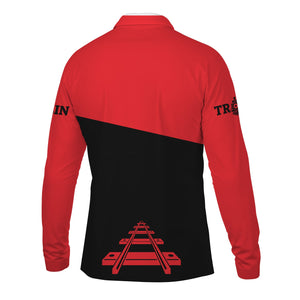 Railspirit Custom Name Chicago, Milwaukee, St. Paul and Pacific Railroad Long Sleeve Polo Shirt One Track Mind Milwaukee Road Printed Shirt