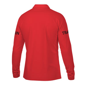 Railspirit Custom Name Chicago, Milwaukee, St. Paul and Pacific Railroad Long Sleeve Polo Shirt Railroad Crossing Sign Milwaukee Road Printed Shirt