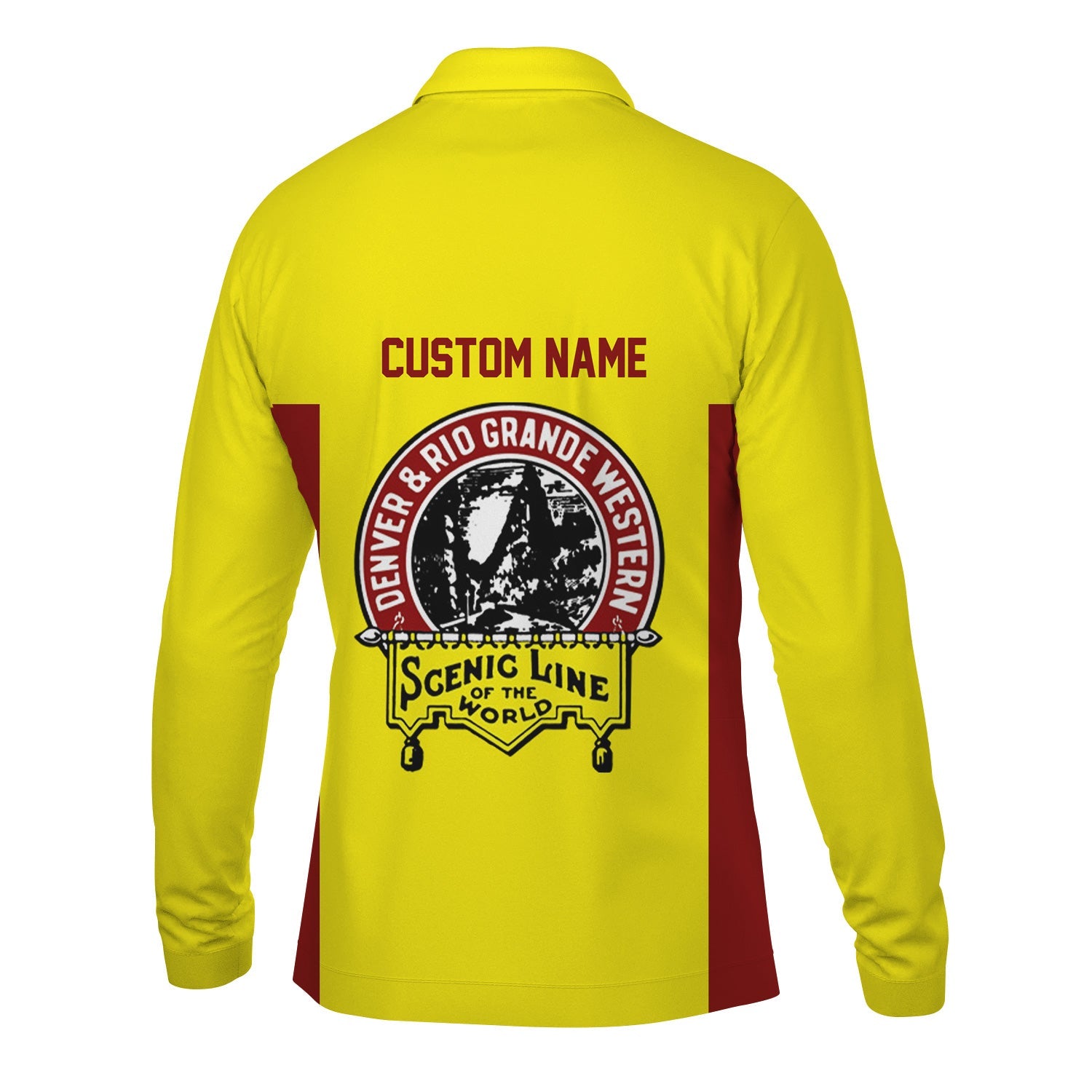 Railspirit Custom Name Denver and Rio Grande Western Railroad Long Sleeve Polo Shirt Yes I Need All Those Train Printed Shirt