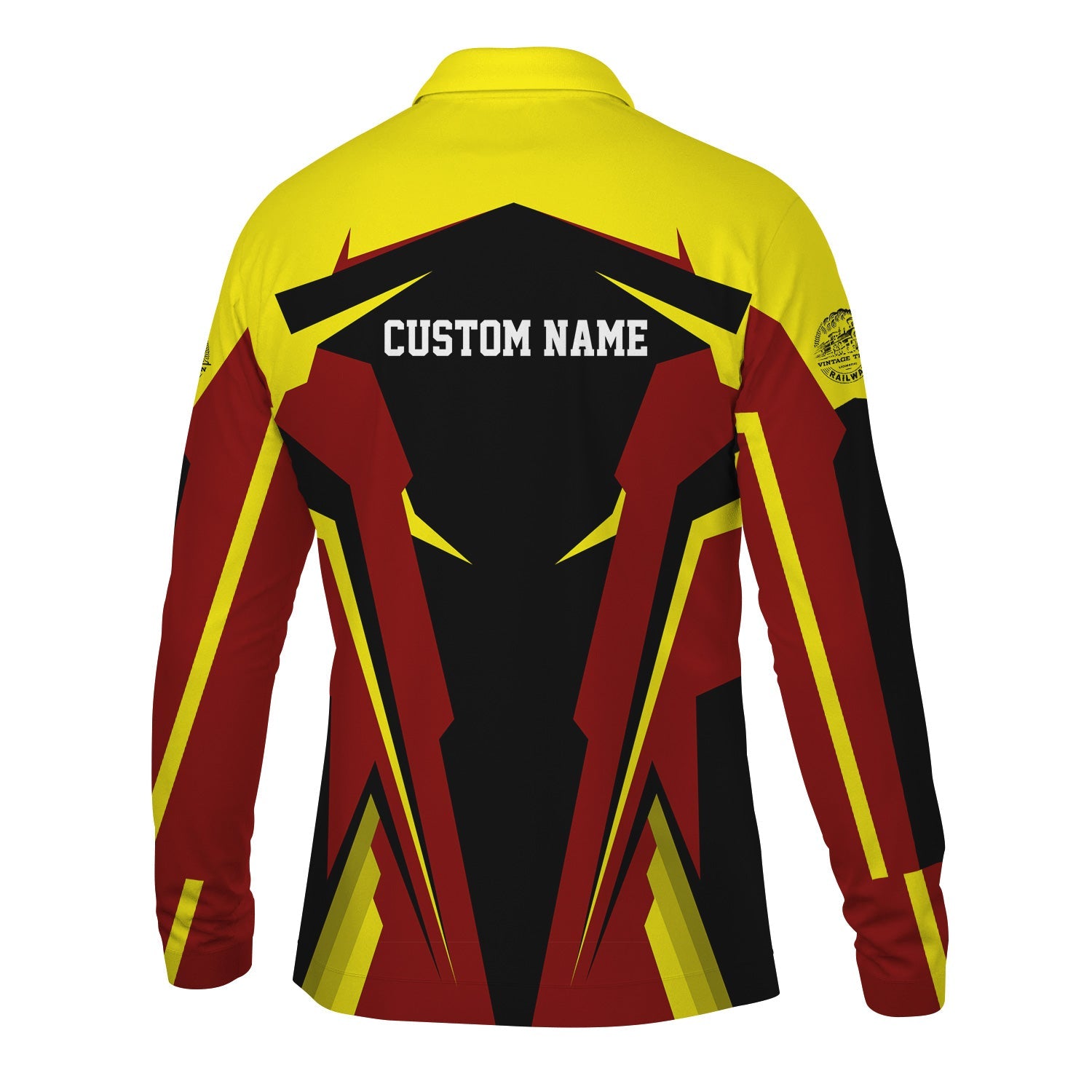 Railspirit Personalized Denver and Rio Grande Western Railroad Long Sleeve Polo Shirt Strong Line Train Long Sleeve Polo Shirt Gift Idea For Train Lover