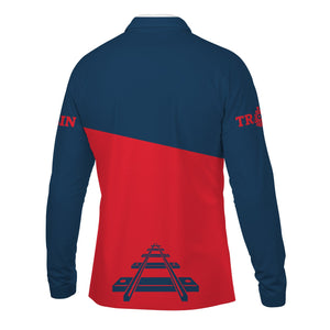 Railspirit Custom Name Wabash Railroad Long Sleeve Polo Shirt One Track Mind Printed Shirt