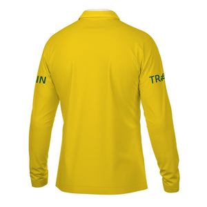 Railspirit Custom Name Maine Central Railroad Long Sleeve Polo Shirt Railroad Crossing Sign Printed Shirt