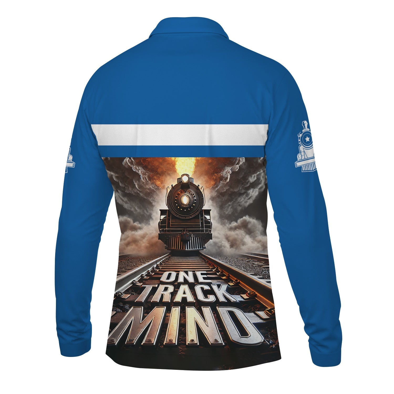 Railspirit Personalized Union Pacific Railroad Long Sleeve Polo Shirt One Track Mind Big Boy Train Printed Shirt