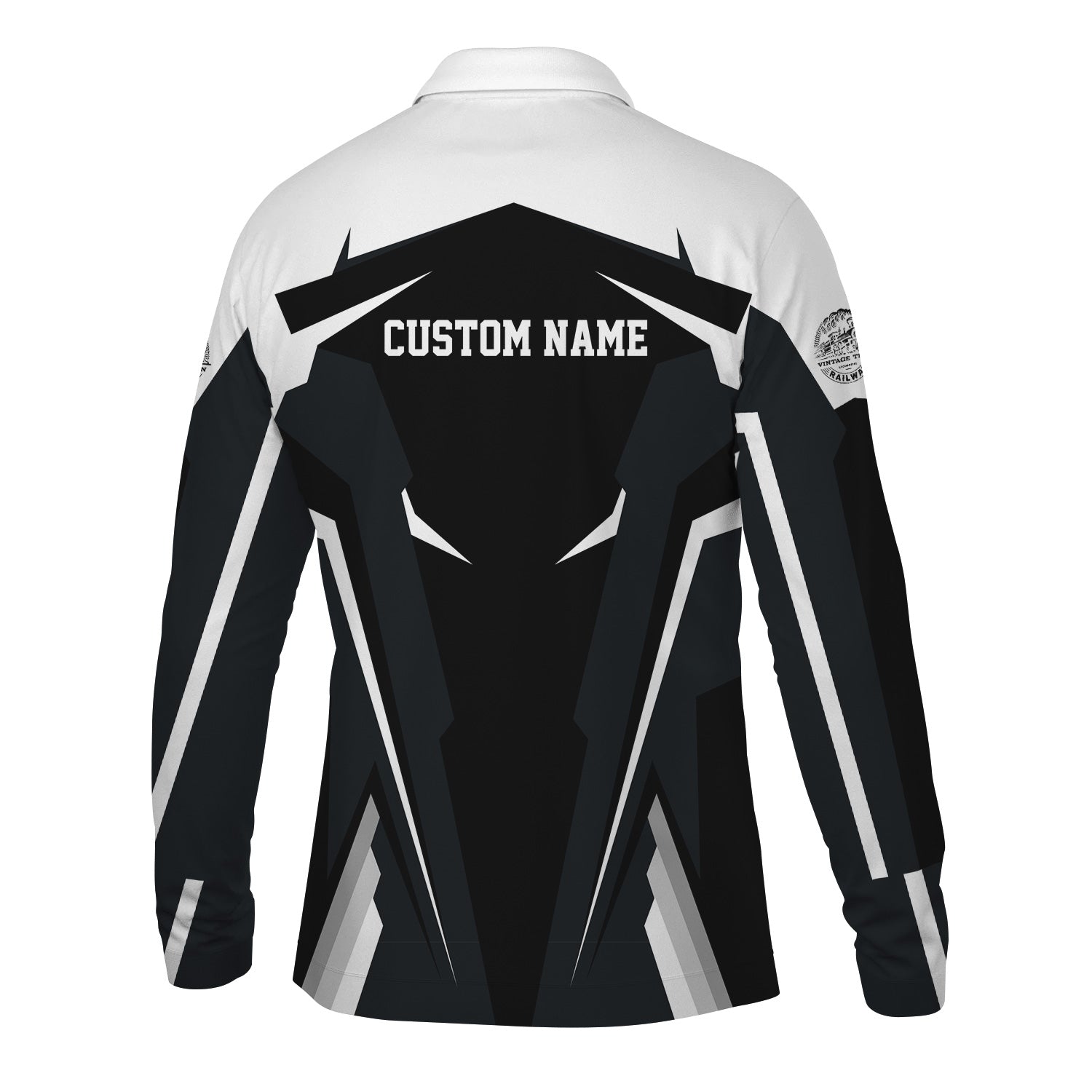 Railspirit Personalized Western Pacific Railroad Long Sleeve Polo Shirt Strong Line Train Long Sleeve Polo Shirt Gift Idea For Train Lover