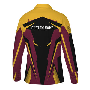 Railspirit Personalized Boston and Maine Railroad Long Sleeve Polo Shirt Strong Line Train Long Sleeve Polo Shirt Gift Idea For Train Lover