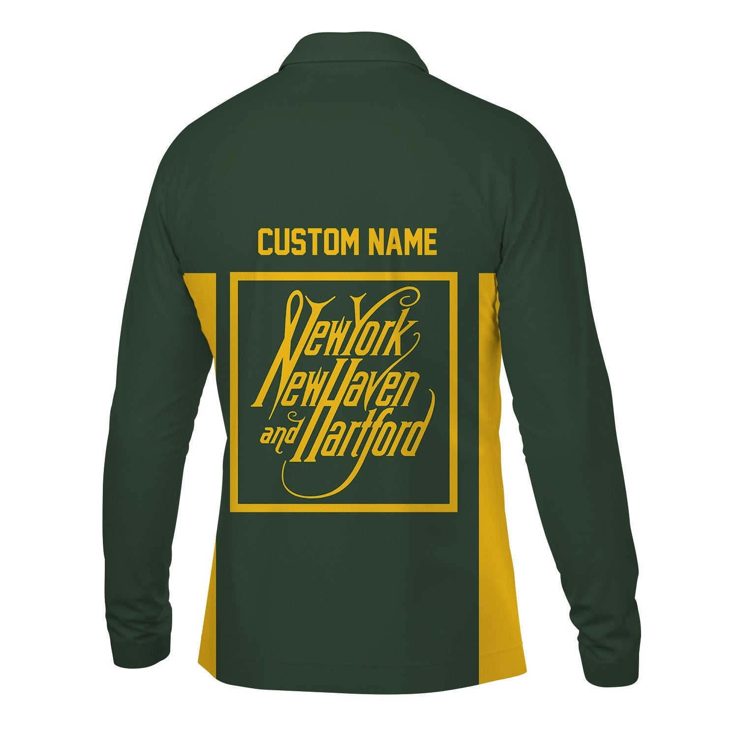 Railspirit Custom Name New York, New Haven and Hartford Railroad Long Sleeve Polo Shirt Yes I Need All Those Train New Haven Railroad Printed Shirt